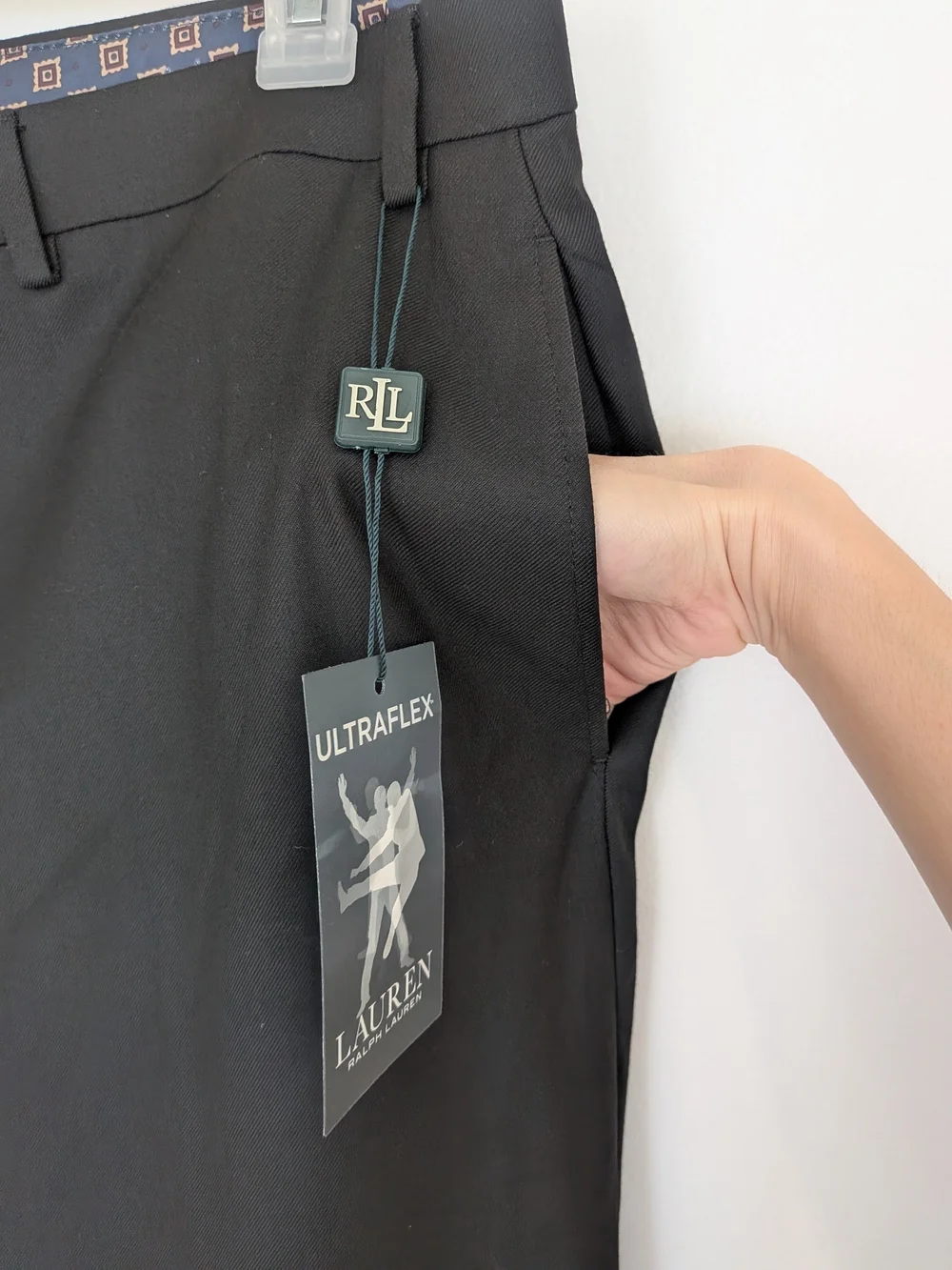 NWT Lauren Ralph Lauren UltraFlex Black Dress Pants 38x30 Stretch Trousers